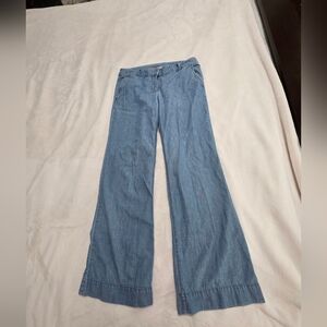 J. Crew City Fit Wide Leg Chambray Jeans Style Number 13811 Size 6